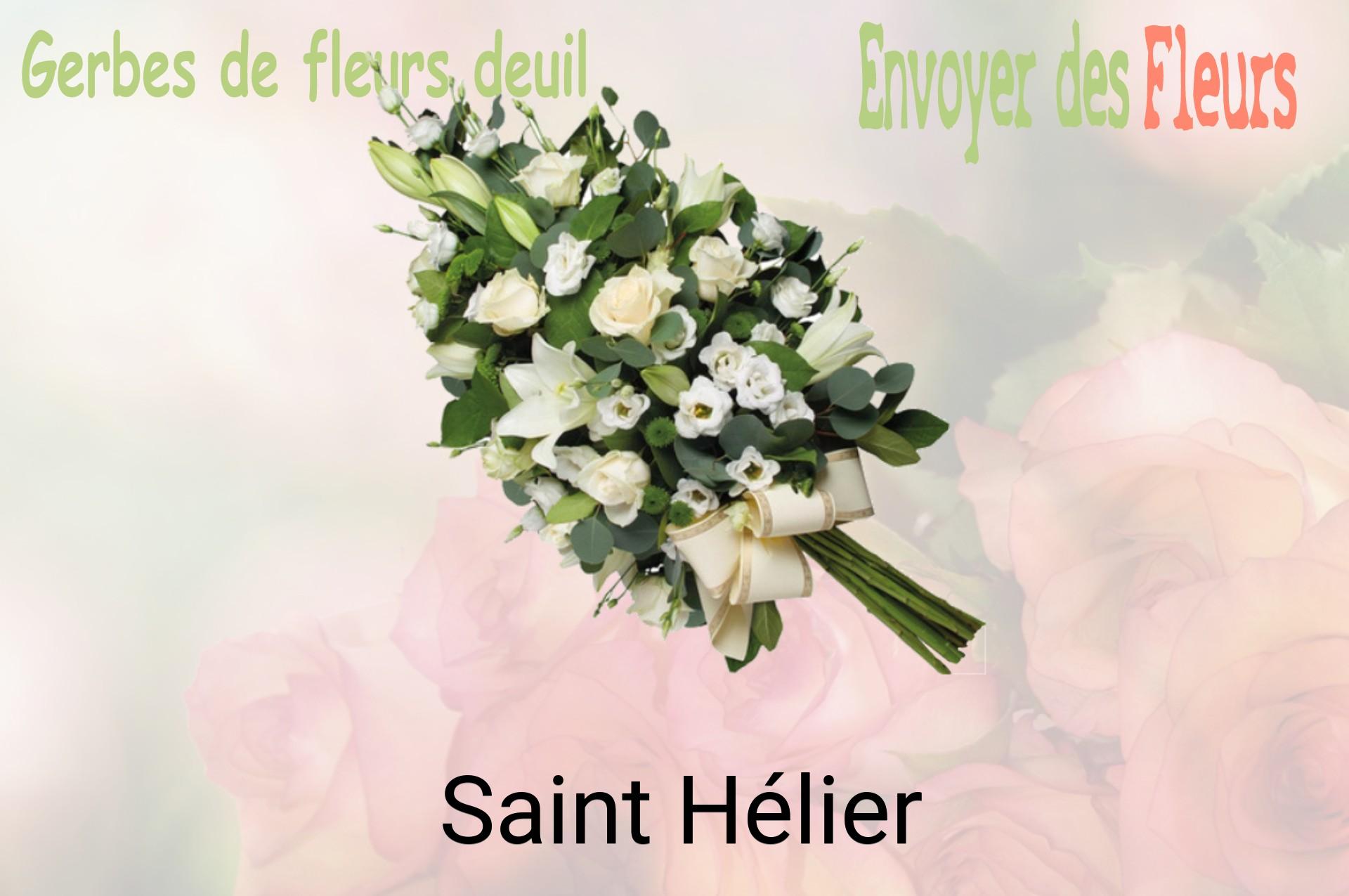 Gerbe de fleurs de deuil livrée à Saint-Hélier
